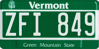 VT license plate ZFI849
