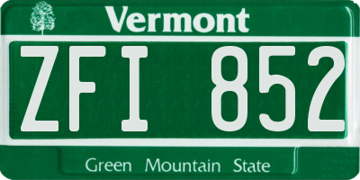 VT license plate ZFI852
