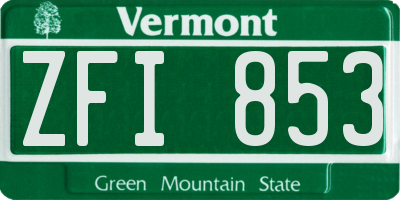 VT license plate ZFI853