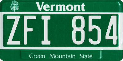 VT license plate ZFI854