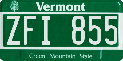 VT license plate ZFI855