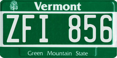VT license plate ZFI856