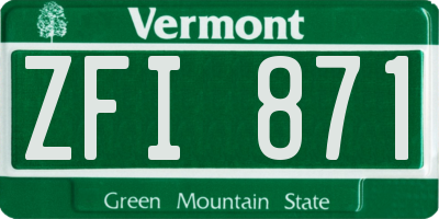 VT license plate ZFI871
