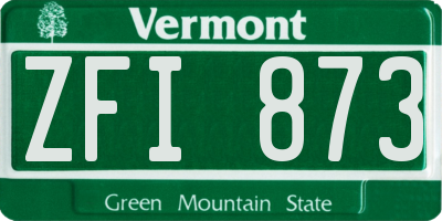 VT license plate ZFI873