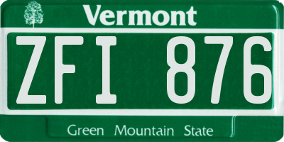 VT license plate ZFI876
