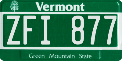 VT license plate ZFI877