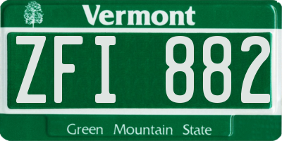 VT license plate ZFI882