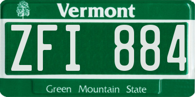 VT license plate ZFI884