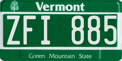 VT license plate ZFI885