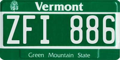 VT license plate ZFI886