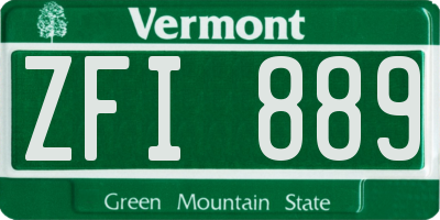 VT license plate ZFI889