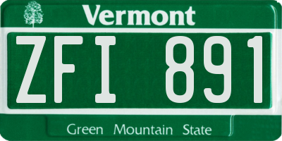VT license plate ZFI891