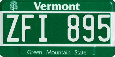 VT license plate ZFI895
