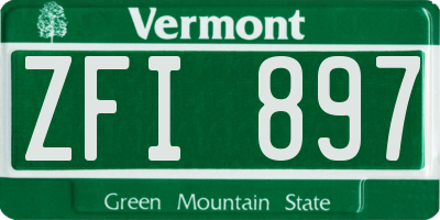 VT license plate ZFI897