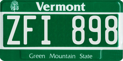 VT license plate ZFI898