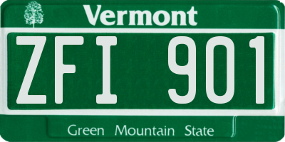 VT license plate ZFI901