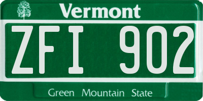 VT license plate ZFI902