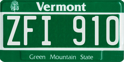 VT license plate ZFI910