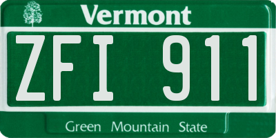 VT license plate ZFI911