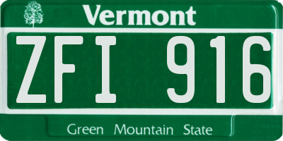 VT license plate ZFI916
