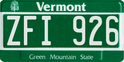 VT license plate ZFI926