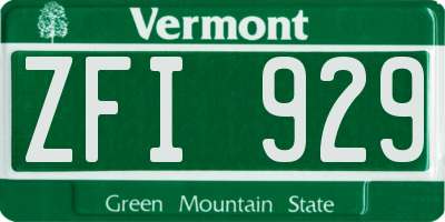 VT license plate ZFI929