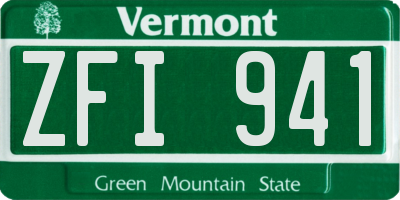 VT license plate ZFI941