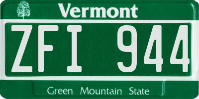 VT license plate ZFI944