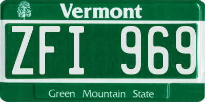 VT license plate ZFI969