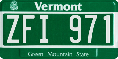 VT license plate ZFI971