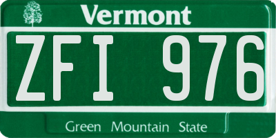 VT license plate ZFI976
