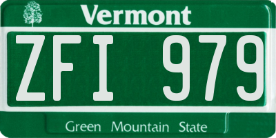 VT license plate ZFI979