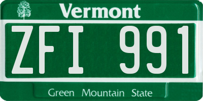 VT license plate ZFI991