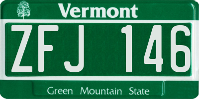 VT license plate ZFJ146