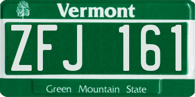 VT license plate ZFJ161