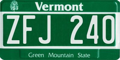 VT license plate ZFJ240