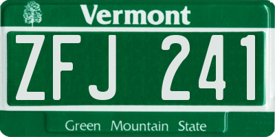 VT license plate ZFJ241