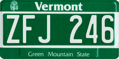 VT license plate ZFJ246