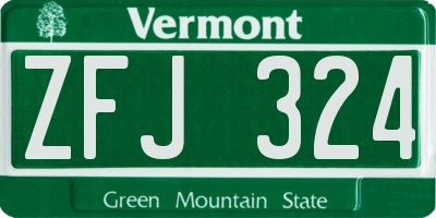 VT license plate ZFJ324