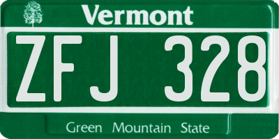 VT license plate ZFJ328