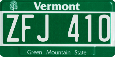 VT license plate ZFJ410