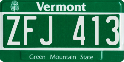 VT license plate ZFJ413