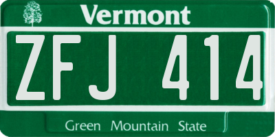 VT license plate ZFJ414