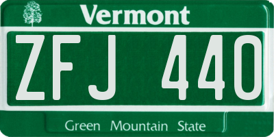 VT license plate ZFJ440