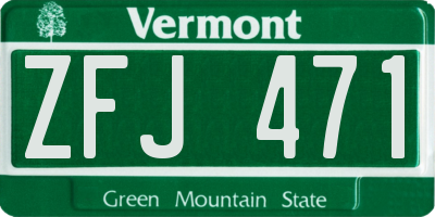 VT license plate ZFJ471