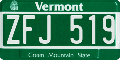 VT license plate ZFJ519