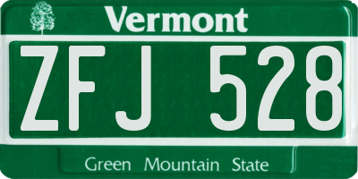 VT license plate ZFJ528