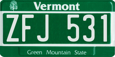 VT license plate ZFJ531