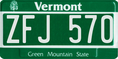 VT license plate ZFJ570