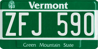 VT license plate ZFJ590